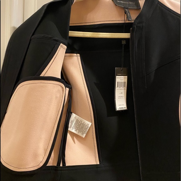 BCBGMAXAZRIA Jacket | Black & Pink Hugo Color Bomber Jacket | XS - Picture 9 of 15